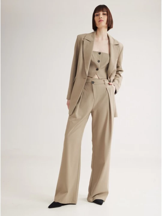 Obrázek produktu 4TAILORS Kalhoty 'Ember' béžová