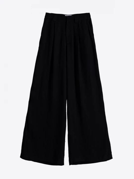 Obrázek produktu 4TAILORS Kalhoty se sklady v pase 'Crunchy' černá