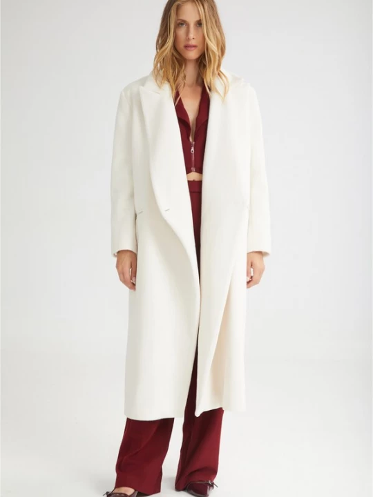 Obrázek produktu 4TAILORS Přechodný kabát barva bílé vlny