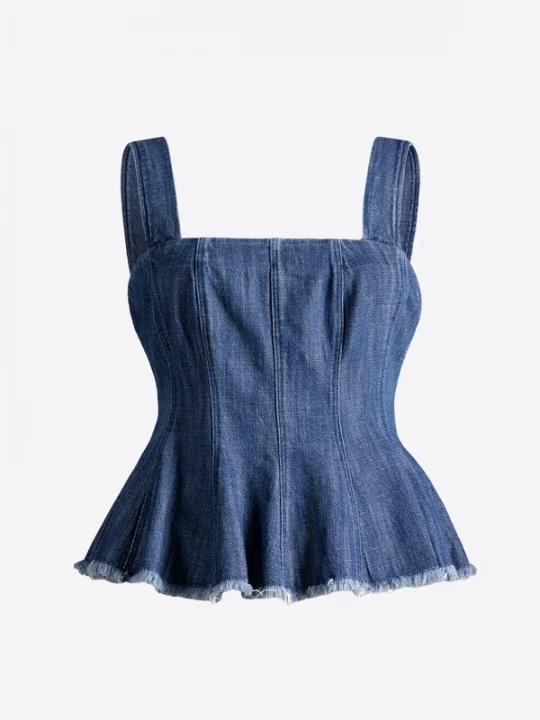 Obrázek produktu 4TAILORS Top modrá džínovina