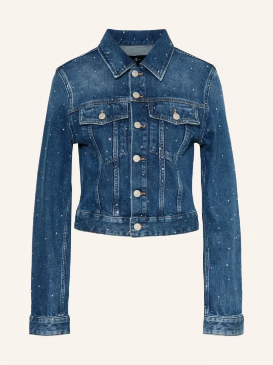 Obrázek produktu 7 For All Mankind Džínová Bunda S Ozdobnými Kamínky 3nk blue shine