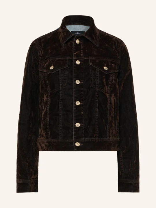Obrázek produktu 7 For All Mankind Sametová Bunda Adi Trucker 3te flock brown