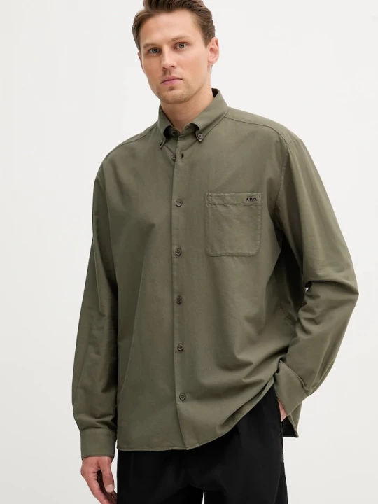 Obrázek produktu A.P.C. Bavlněná košile A.P.C. Chemise Mateo Logo zelená