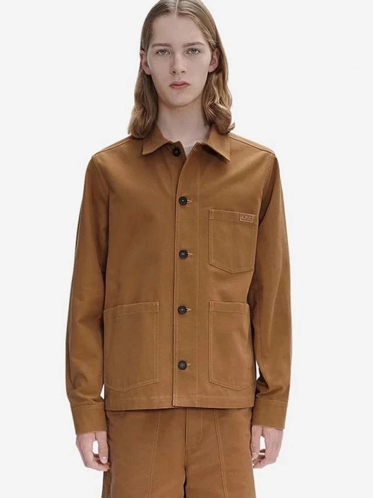 Obrázek produktu A.P.C. bunda pánská bavlněná A.P.C. Veste Chico COGBJ-H02800 CARAMEL hnědá
