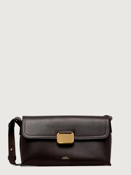 Obrázek produktu A.P.C. crossbody kabelka dámská kožená sac simone small hnědá