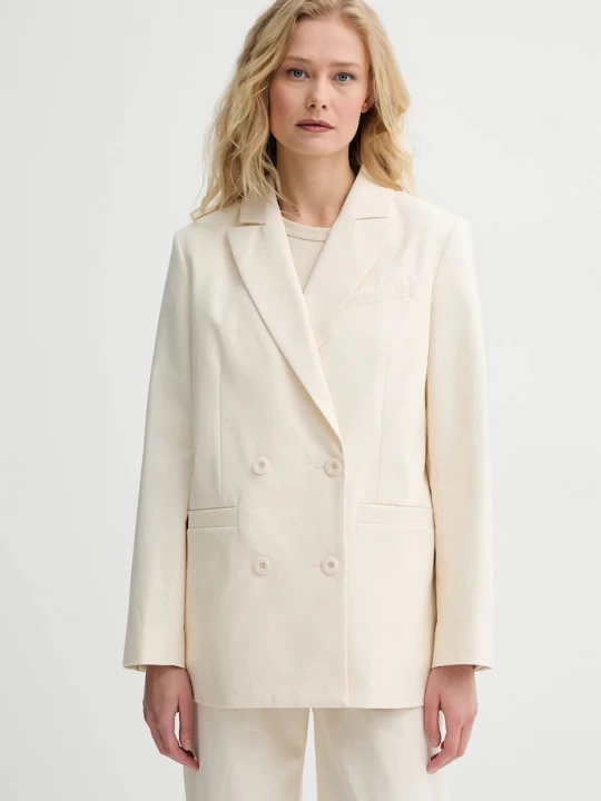 Obrázek produktu A.P.C. dvouřadé sako dámské bavlněné veste lucy béžová