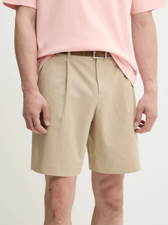 Obrázek produktu A.P.C. elegantní šortky pánské bavlněné short crew béžová