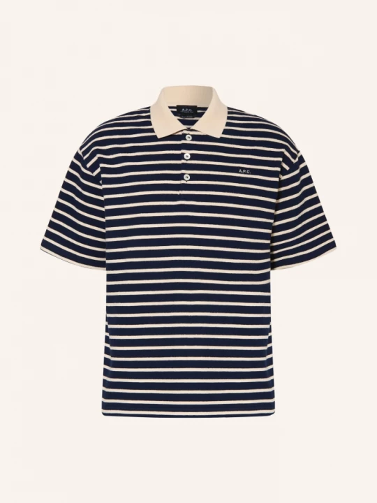 Obrázek produktu A.P.C. Jerseyové Polo Tričko tmavě modrá / krémová