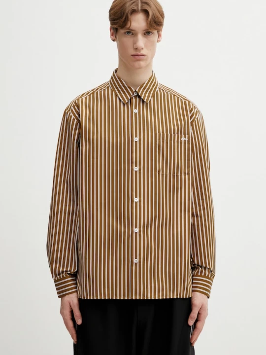 Obrázek produktu A.P.C. košile pánská bavlněná Malo Logo hnědá