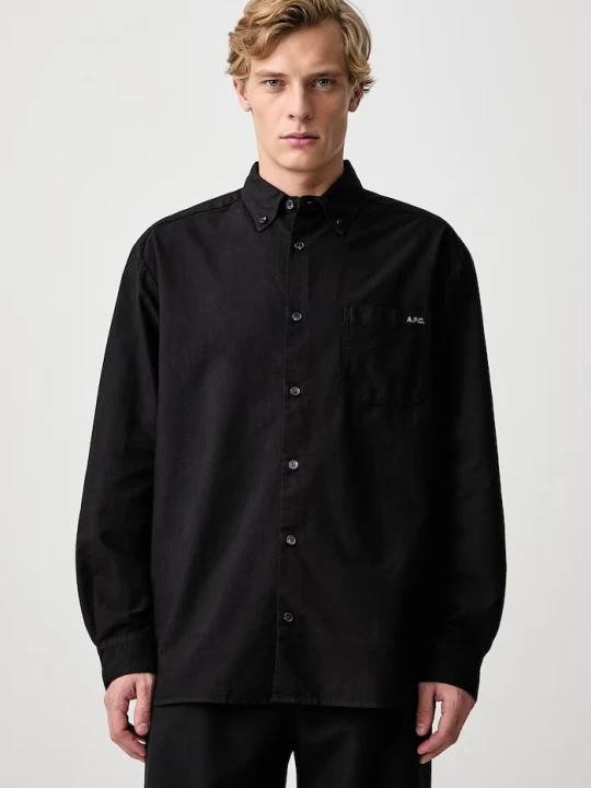 Obrázek produktu A.P.C. košile pánská bavlněná Mateo Logo černá