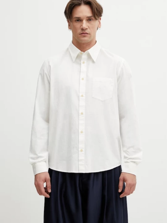 Obrázek produktu A.P.C. košile pánská s bavlnou En Lin béžová