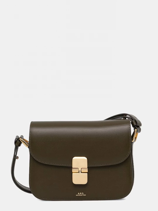 Obrázek produktu A.P.C. Kožená kabelka A.P.C. Sac Grace Small zelená