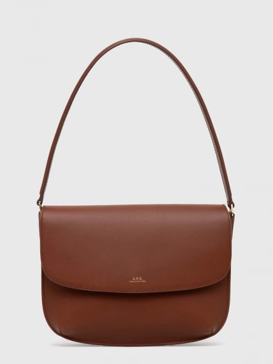 Obrázek produktu A.P.C. Kožená kabelka A.P.C. sac sarah shoulder hnědá