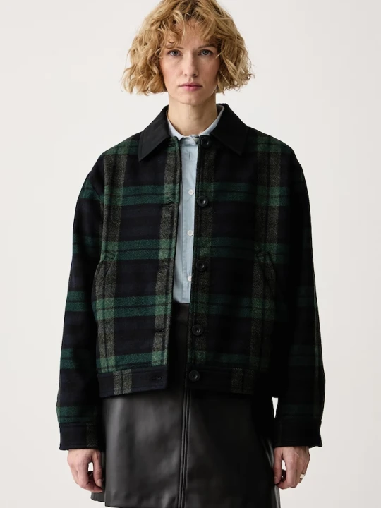 Obrázek produktu A.P.C. krátká bunda dámská s vlnou blouson anna zelená