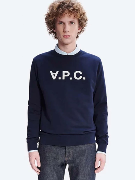 Obrázek produktu A.P.C. mikina pánská bavlněná Bluza A.P.C. Sweat Vpc COECQ-H27378 BLACK námořnická modř