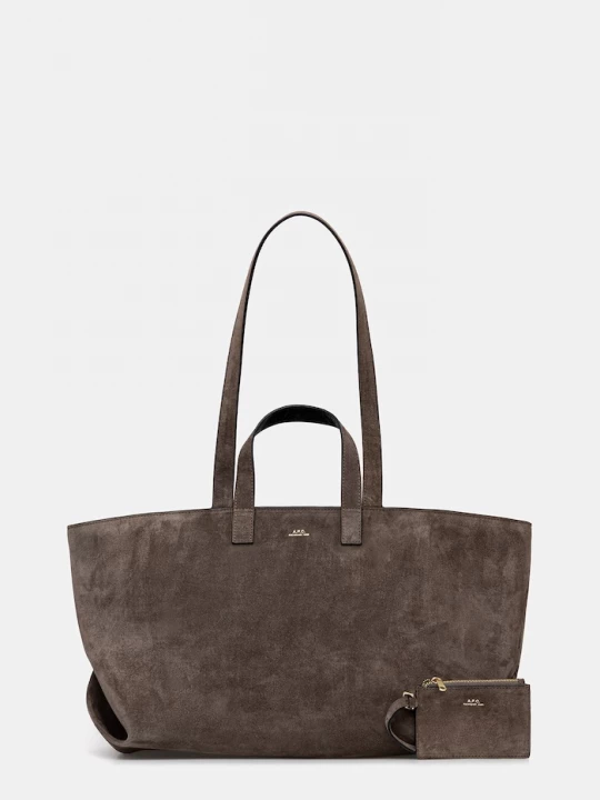 Obrázek produktu A.P.C. nákupní taška dámská semišová LE DRUMMER hnědá