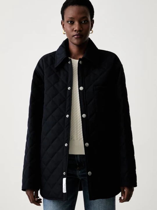 Obrázek produktu A.P.C. přechodová bunda dámská s příměsí vlny blouson georges námořnická modř