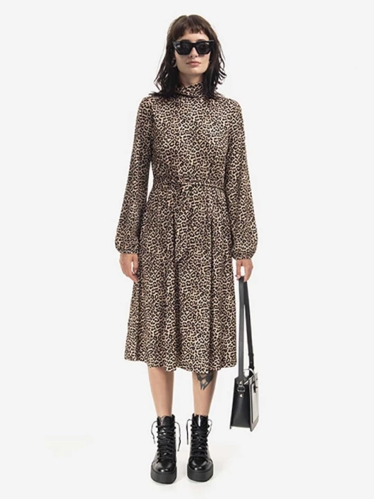 Obrázek produktu A.P.C. Šaty A.P.C. Robe Dorethea LYAAR-F05988 BLACK/WHITE hnědá