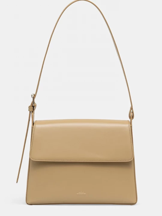 Obrázek produktu A.P.C. taška dámská kožená Sac Virginie Flap béžová