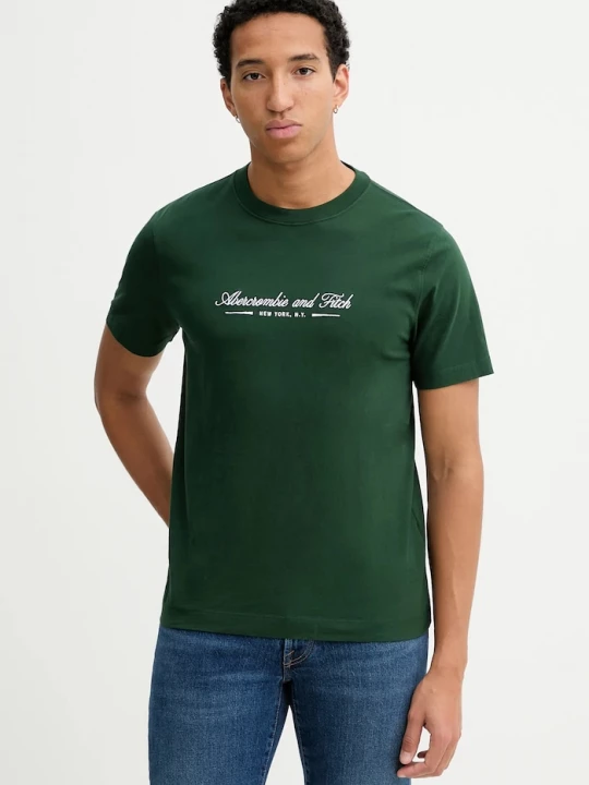 Obrázek produktu Abercrombie & Fitch Bavlněné tričko Abercrombie & Fitch zelená