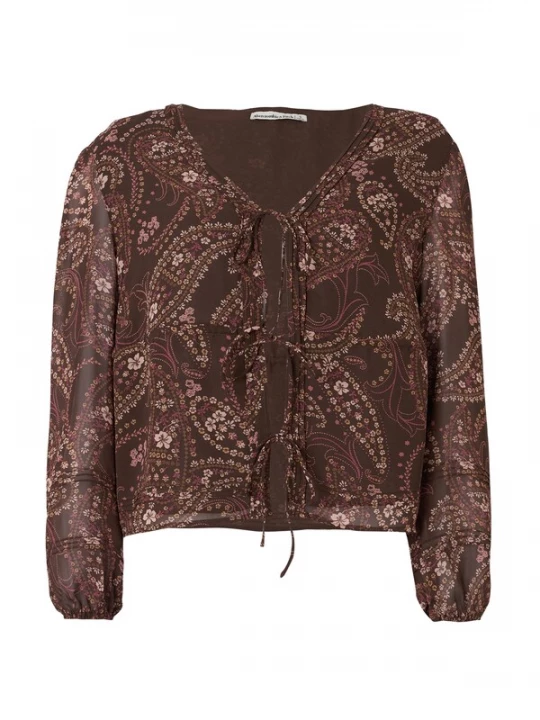 Obrázek produktu Abercrombie & Fitch Halenka hnědá / jasně oranžová / magenta / pudrová
