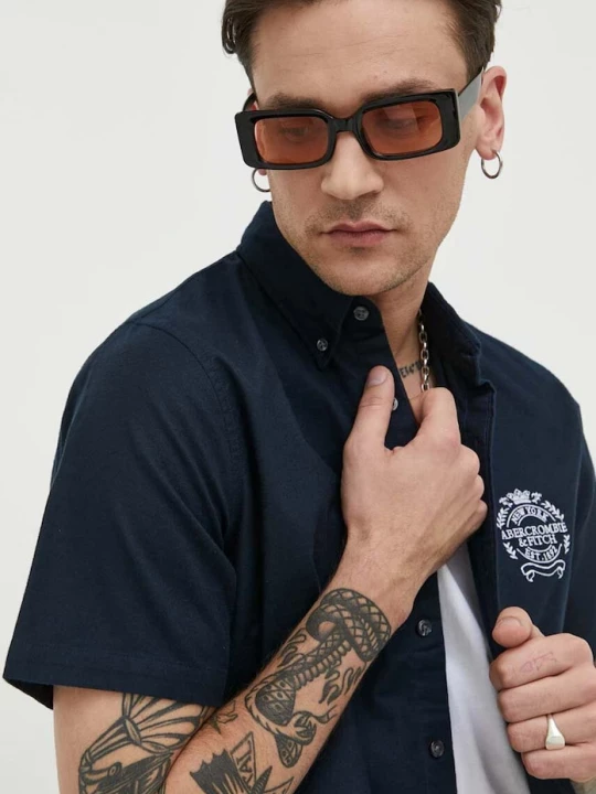 Obrázek produktu Abercrombie & Fitch Košile Abercrombie & Fitch námořnická modř