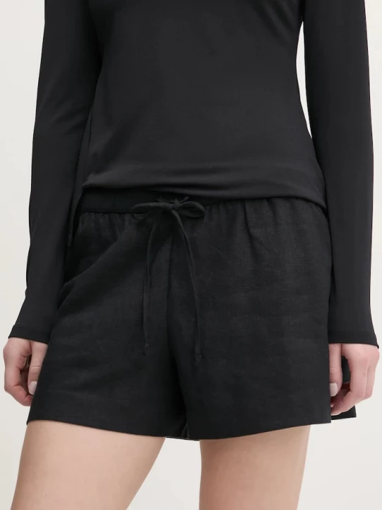 Obrázek produktu Abercrombie & Fitch Lněné kraťasy Abercrombie & Fitch černá