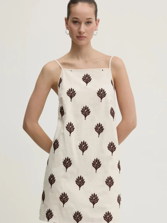 Obrázek produktu Abercrombie & Fitch Lněné šaty Abercrombie & Fitch béžová