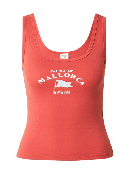 Obrázek produktu Abercrombie & Fitch Top 'COASTAL MALLORCA' světlemodrá / světle červená / bílá