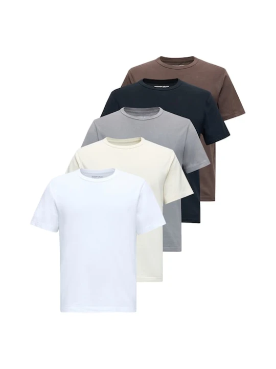 Obrázek produktu Abercrombie & Fitch Tričko 'CLASSIC ESSENTIAL' slonová kost / námořnická modř / hnědá / šedá / bílá
