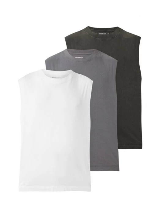 Obrázek produktu Abercrombie & Fitch Tričko tmavě šedá / černá džínovina / bílá
