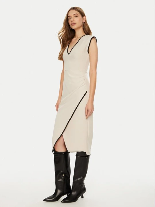 Obrázek produktu ACCESS FASHION Koktejlové šaty -3380-531 Krémová Slim Fit