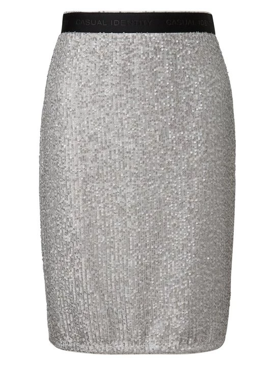 Obrázek produktu Áčková sukně Comma Casual Identity stříbrná barva