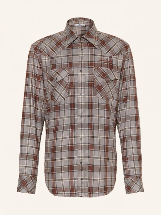Obrázek produktu Acne Studios Košile Comfort Fit černošedá / tmavě hnědá / tmavě modrá