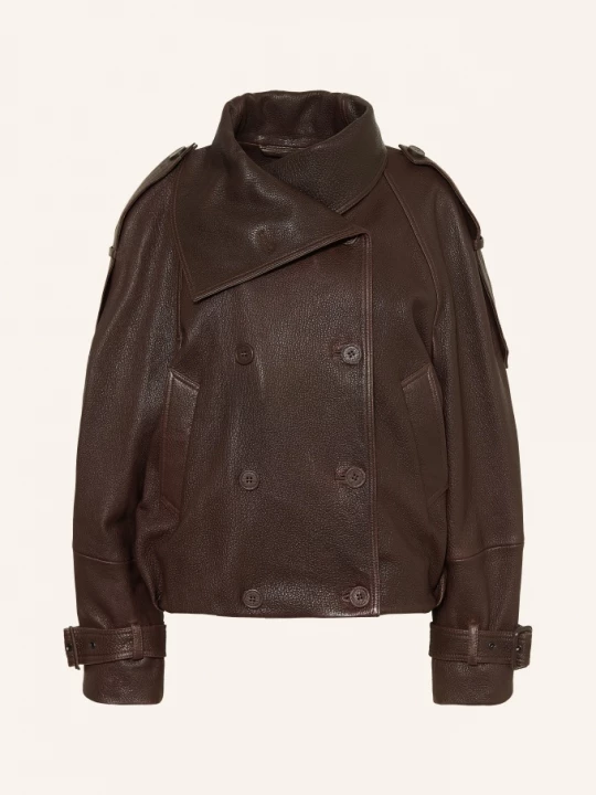 Obrázek produktu Acne Studios Kožená Bunda tmavě hnědá