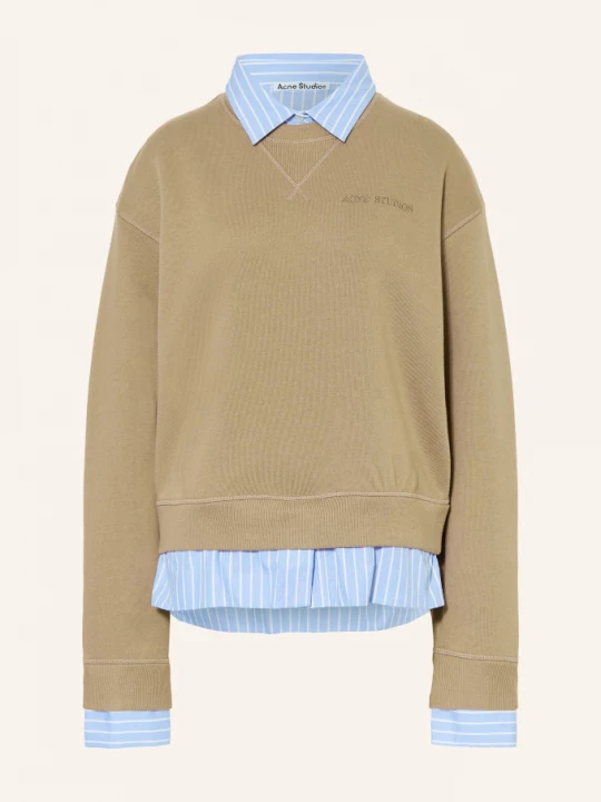 Obrázek produktu Acne Studios Mikiny Z Kombinace Materiálů khaki / tmavě modrá / bílá