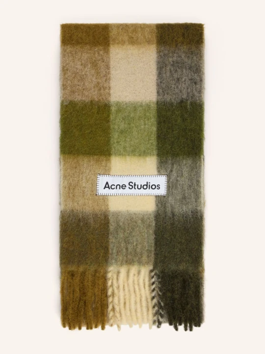 Obrázek produktu Acne Studios Šála S Alpakou khaki / krémová / tmavě zelená
