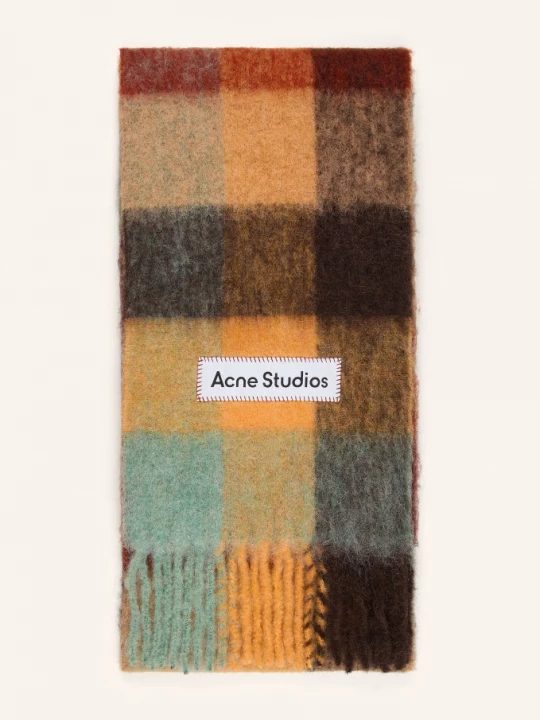 Obrázek produktu Acne Studios Šála S Alpakou tmavě žlutá / hnědá / mátová