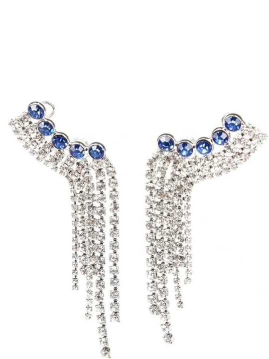 Obrázek produktu Addicted2 Náušnice 'Ilizia Earrings With Blue Crystals & Rhinestone Cascades' kobaltová modř / platinová