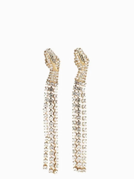Obrázek produktu Addicted2 Náušnice 'Thuban orecchini serpente placcate oro con cascate di strass' zlatá