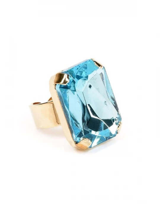 Obrázek produktu Addicted2 Prsten 'Celeste anello con cristallo acqua azzurra Swarovski' světlemodrá / zlatá
