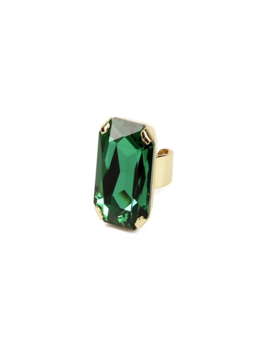Obrázek produktu Addicted2 Prsten 'Celeste anello placcato oro con cristallo Swarovski smeraldo' smaragdová