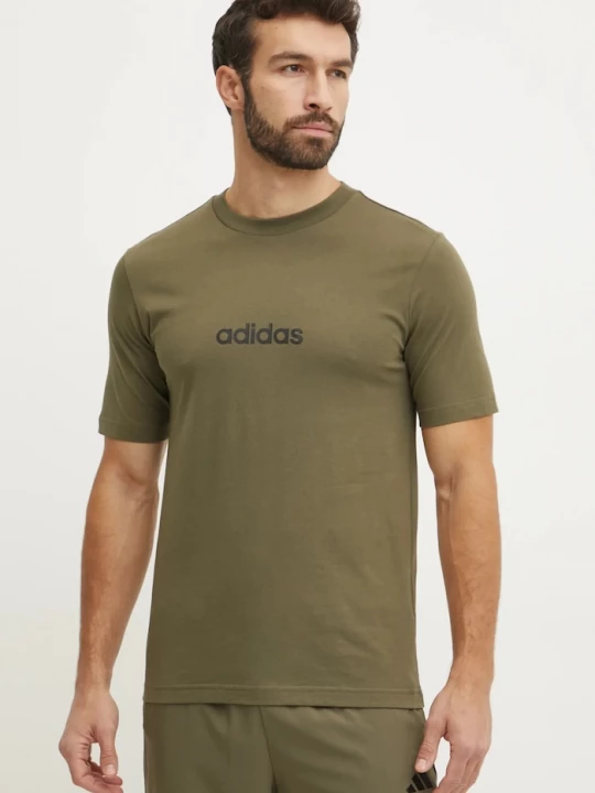 Obrázek produktu adidas Bavlněné tričko adidas Essentials Linear zelená
