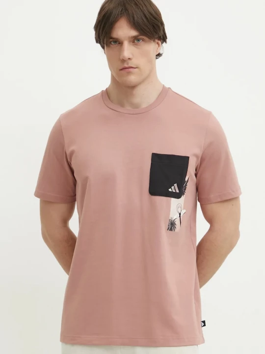 Obrázek produktu adidas Bavlněné tričko M T LENS PKT T růžová