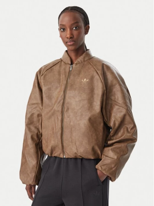 Obrázek produktu adidas Bunda z imitace kůže Sst KR9573 Hnědá Loose Fit