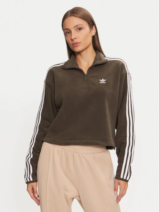 Obrázek produktu adidas Fleecová mikina Polar Fleece 1/2 Zip IW3164 Zelená Loose Fit