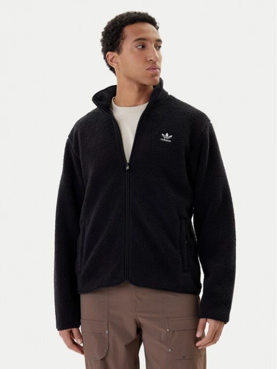 Obrázek produktu adidas Fleecová mikina Trefoil Essentials Teddy JV7676 Černá Loose Fit