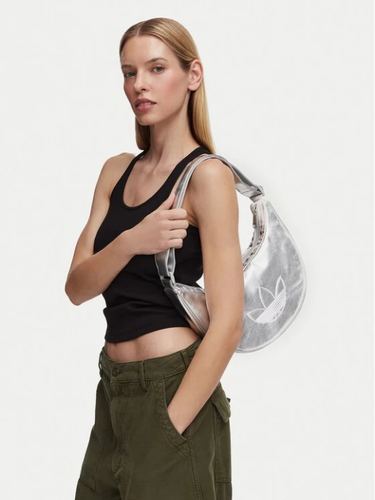 Obrázek produktu adidas Kabelka Adicolor Half Crescent Bag Metallic Pu KR1562 Stříbrná