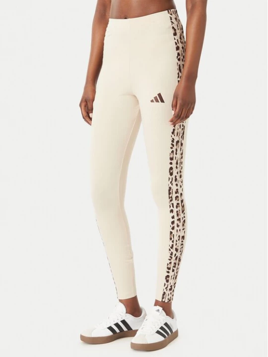 Obrázek produktu adidas Legíny Seasonal Essentials Animal Print 3-Stripes KR7619 Světle béžová Slim Fit