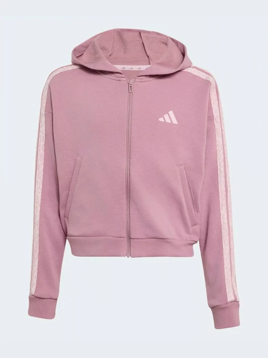 Obrázek produktu adidas mikina s kapucí dětská s bavlnou fialová